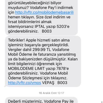 Vodafone Pay Sürekli Faturama Ücret Yansıtıyor.