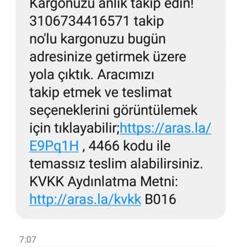 Aras Kargo'DAN Gece Yarısı Gelen SMS...