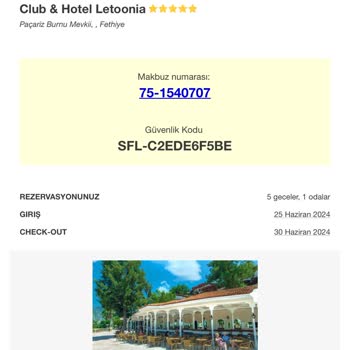 Club & Hotel Letoonia Fethiye Club Hotel Letoonia Rezervasyon Bilgilerini Israrla Söylemiyor