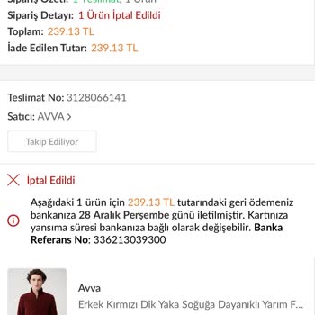 Avva Giyim Aldığım Ürünün Fiyatı Artınca Firma Ürünü Kargolamadı