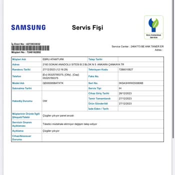 Samsung Oled Marka Televizyon 8 Ayda Panel Yandı