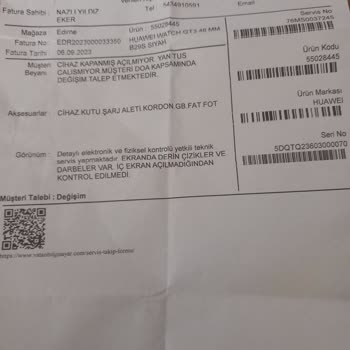 Huawei Garanti Kapsamındaki Saatin Tamir Sorunu