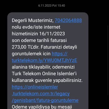 Türk Telekom İptalini İstediğim Faturaya Para Kesiyor