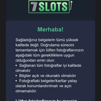 7Slots Hesap Doğrulama Olmuyor