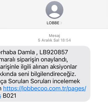 Lobbe Siparişim Kargoya Verilmedi