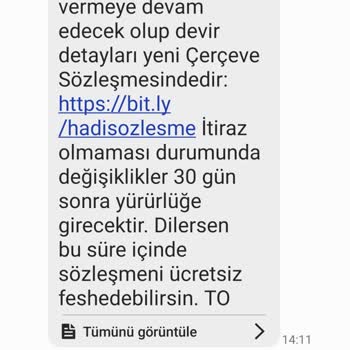 Hadi TOM Pay Hadi T** Sözleşmesi