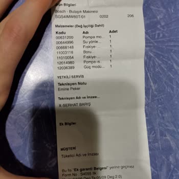 Lekeli Yıkama Yapan Bosch Bulaşık Makinesi, Ve Sorunu Çözmeyen Servis