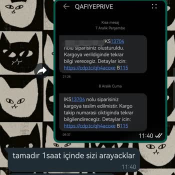 Qafiye Prive 7 Aralık'dan Beri Ürünlerim Gönderilmedi.