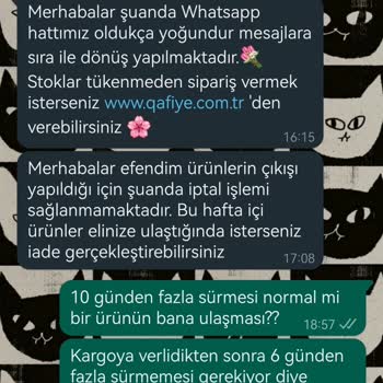 Qafiye Prive 7 Aralık'dan Beri Ürünlerim Gönderilmedi.
