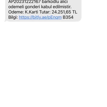 Hrahımemtal (SMS)   İstenmeyen Kargo Bildirimi Ve Zarar Endişesi