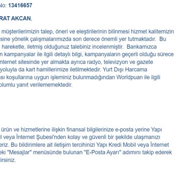 Yapı Kredi Bankası Banka Puan Kampanyası Ve Müşteri Mağduriyeti