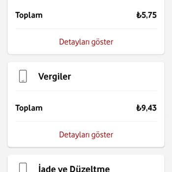 Vodafone İade Ve Düzeltme Adı Altında Fazladan Ücret Kesmesi