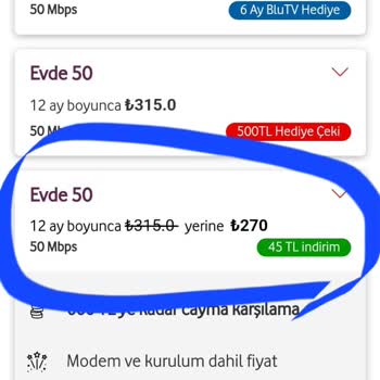 Vodafone Net Ev İnterneti İndirim Sorunu