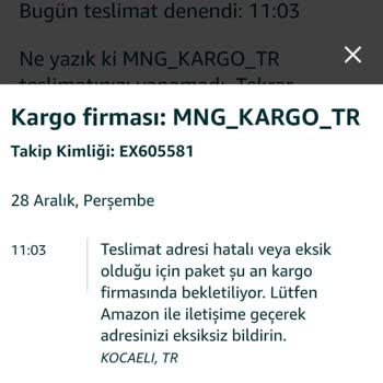 MNG Kargo Ürün Teslimat Sorunu