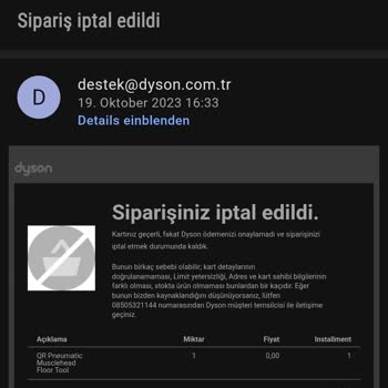 Dyson Verdikleri Sözleri Tutmuyorlar