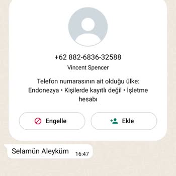 WhatsApp Yabancı Numaradan Aldığım Mesaj