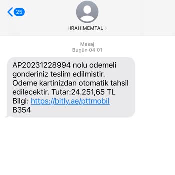 PTT Kargo İddia Edilen Alışverişin Yapılmadığına Dair Şikayet