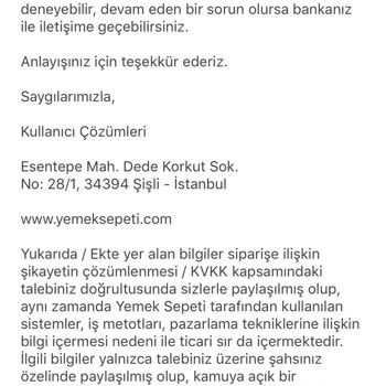 Yemeksepeti Online Ödeme Sorunu Ve Sorumsuzluğu