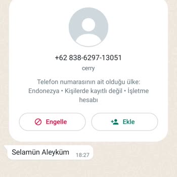 WhatsApp Tanıdık Olmayan Telefon