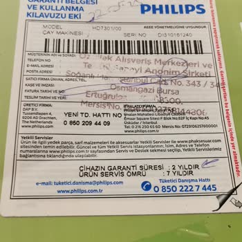 Philips Ev Aletleri 3000 Series Çaycı Şikayeti