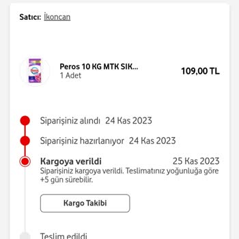 Vodafone Mobil Uygulama Üzerinden Yapılan Alışverişte Yaşanan Teslimat Sorunları