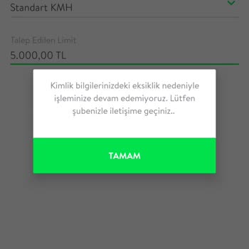 TEB Bankası Kimlik Bilgileri Eksik