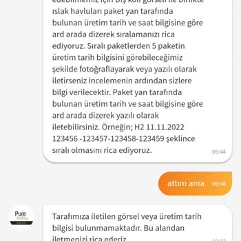 Pure Baby Eksik Ürün Gönderimi