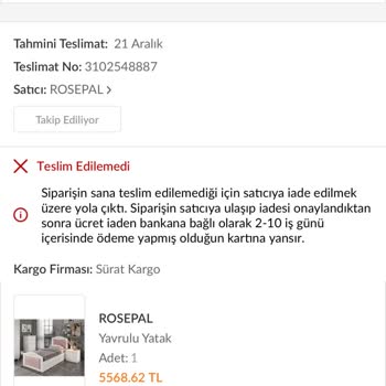 Trendyol'dan Aldığım Ürünün Elime Ulaşmadan Gerekçesiz İade Edilmesi
