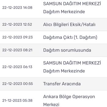 Kargomsende Dağıtıma Çıkartılmayan Kargo