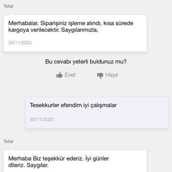 Tefal 1 Ay Boyunca Ürünü Göndereceğini Söyleyip Göndermeyip İptal Etti