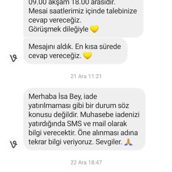 Vivense K. Karta İadeyi Yapmadı Paramı Vermiyor