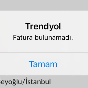 Trendyol Yemek - Fatura Bulunamadı Hatası