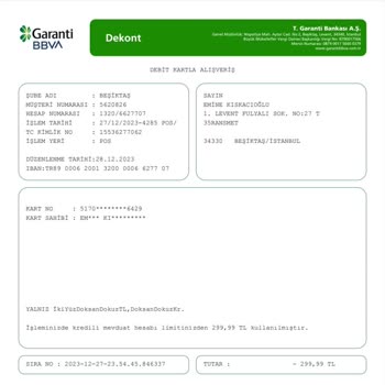 Garanti BBVA Kartımdan İzinsiz Para Çekilmesi!