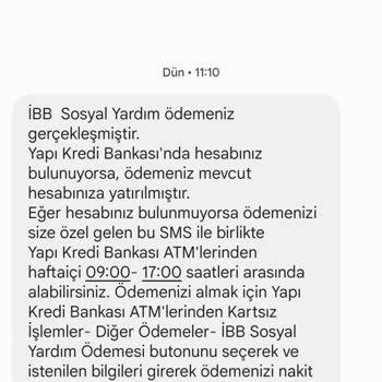 Yapı Kredi Bankası 2000 TL Yardim