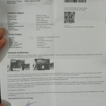 Eskişehir Media Markt Ürün Sorunu