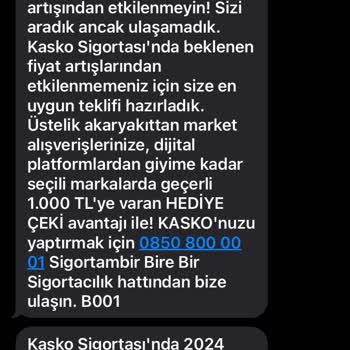 Sigortambir.com Rahatsız Edici Mesajlar