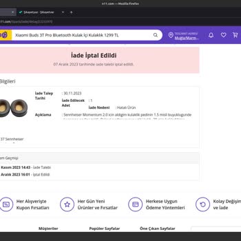 N11'den Alınan Sennheiser Uyumlu Kulaklık Pedlerini İade Edemedim
