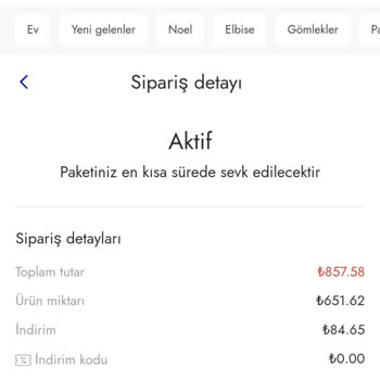 Ecoire Ödeme Alındı Siparişlerim Yok