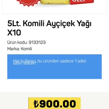 A101 Komili Yağ Satışından Dolayı İki Kere Para Çekti