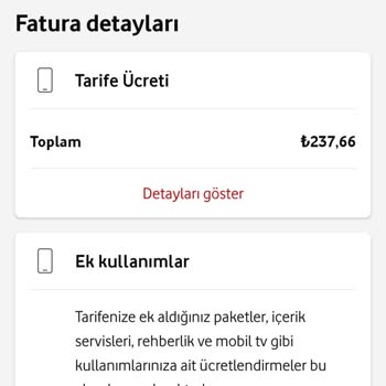 Vodafone Faturama Ek Ücret Eklendi