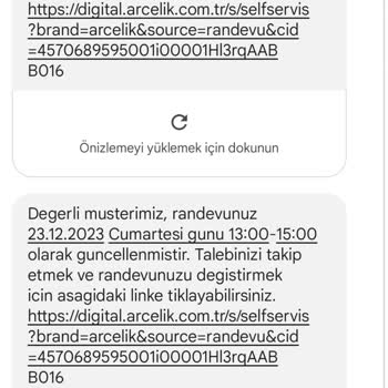 Arçelik Servisinden Alınan Hizmet