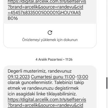 Arçelik Servisinden Alınan Hizmet
