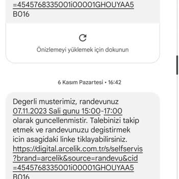 Arçelik Servisinden Alınan Hizmet