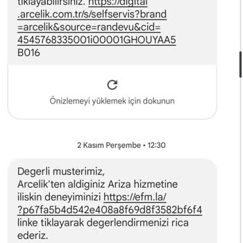 Arçelik Servisinden Alınan Hizmet