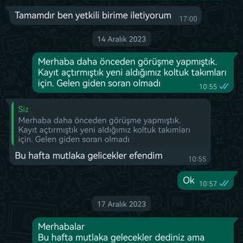 Modalife Mobilya Silivri Şubesinden Şikayetçiyim