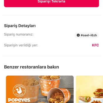 KFC Yemeksepeti Paragon Şubesi Üzerinden Yapılan Ve Ulaşmayan Sipariş
