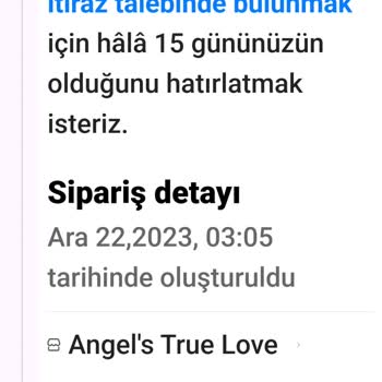 Angel's True Love Teslim Alınmayan Sipariş
