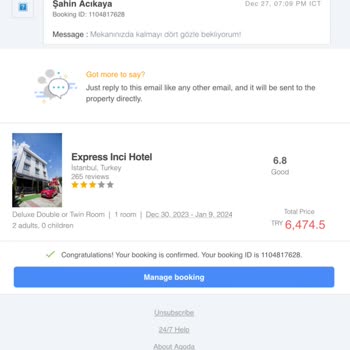 Agoda.com Rezervasyon İşlemlerinde Yaşanan Sorun