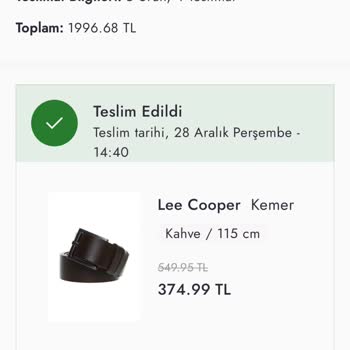 Boyner İnternet Siparişinde Kusurlu Ürün Teslimi