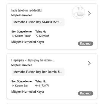 Hepsiburada İade Reddedilen Ürün Geri Gönderilmiyor